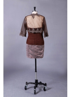 Brown Short Mother of Bride Dress with Jacket