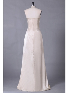 Champagne Formal Evening Dress with Slit