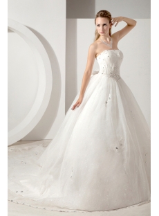 Cheap Strapless Princess Wedding Dress with Corset