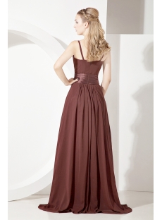 Chocolate Spaghetti Straps Long Mother of Groom Gown