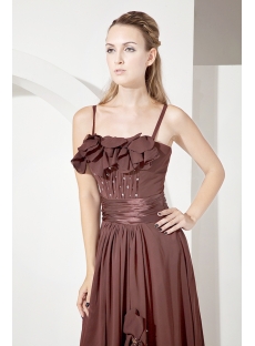 Chocolate Spaghetti Straps Long Mother of Groom Gown