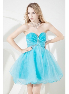 Cute Short Sweet 16 Dresses Aqua Blue