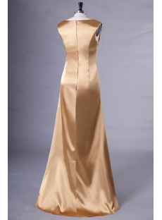 Gold Simple Long Mother of Bride Dress