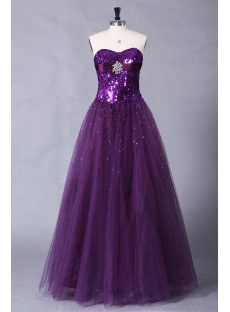 Grape Sequins Pretty Quinceanera Dress with Sweetheart
