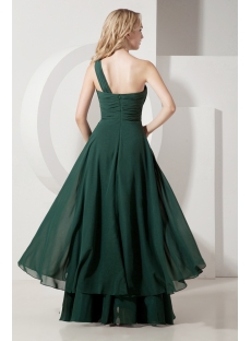 Hunter Green One Shoulder Plus Size Evening Gown