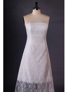 Ivory Lace High-low Bridal Dress for Summer