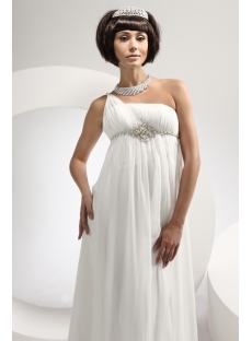 Ivory One Shoulder Summer Beach Bridal Gown