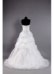 Ivory Organza Western Bridal Gown with Strapless