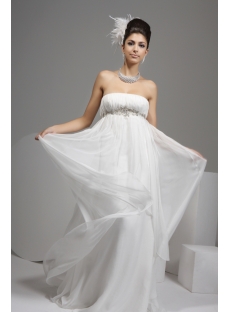 Ivory Strapless Empire Flowy Wedding Dresses