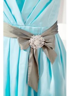 Light Blue Halter Bridesmaid Gown 2012 Spring