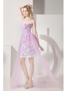 Lilac Sweet Celebrity Dress with High-low