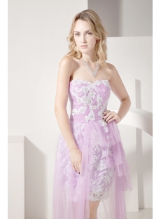 Lilac Sweet Celebrity Dress with High-low