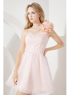 Lovely Pink Short One Shoulder Cocktail Dress
