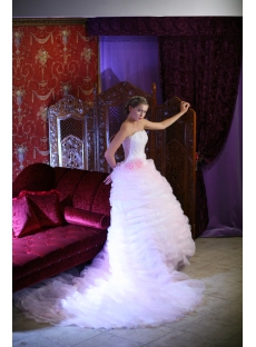 Luxury Bridal Gown 2013 with Pink Flowers