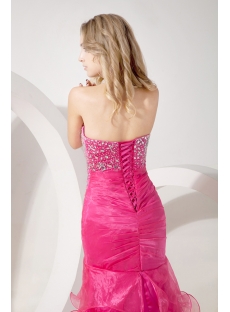 Luxury Hot Pink Sheath Celebrity Dress with Train