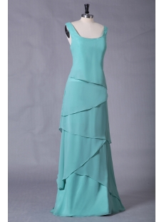 Modest Teal Long Mother of Bride