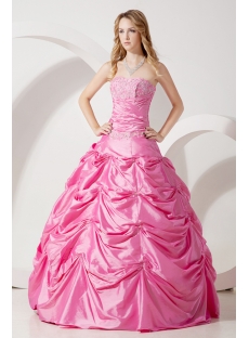 Pink Strapless Princess Quinceanera Gown 2012