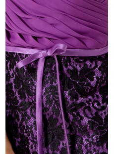 Purple Little Back Cocktail Dress with Black Lace