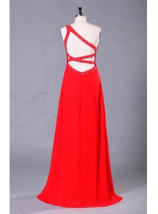 Red Long Open Back Sexy Evening Dress with Sweep Train