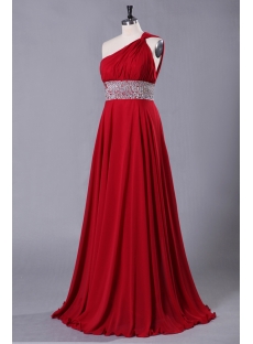 Red Petite Chiffon Long Evening Dress 2013