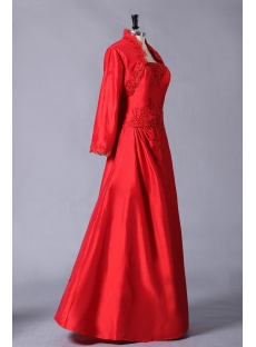 Red Plus Size Mother of Groom Gown with Jacket for Winter