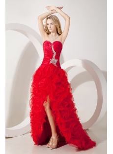 Red Pretty Quinceanera Gown with Split Front