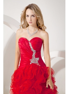 Red Pretty Quinceanera Gown with Split Front