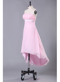 Romantic Pink Graduation Dress with High-low Hem