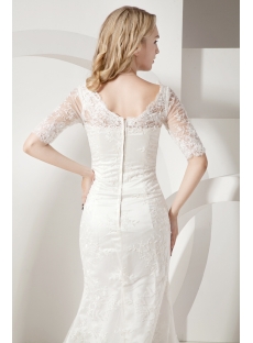 Sheath Lace Mormon Wedding Dresses with Sleeves