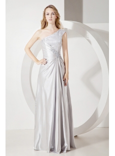 Silver 2011 Prom Dress with One Shoulder