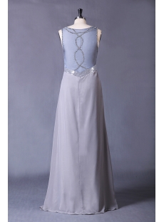 Silver Long Empire Waist Plus Size Prom Dresses