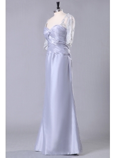 Silver Modest 2013 Prom Dresses with Middle Sleeves