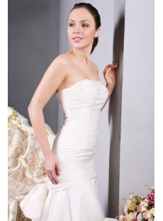 Simple Sheath Inexpensive Wedding Dresses with Train