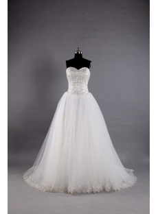 Sweetheart Ball Gown Wedding Dresses with Silver Embroidery