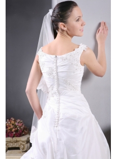 Taffeta Long Vintage Wedding Dress for Plus Size