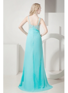Teal Plus Size Prom Gown with Straps