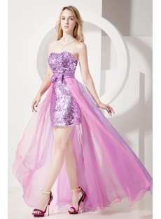 Unique Lilac Sequins Detachable Train Sweet 15 Gown