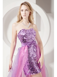 Unique Lilac Sequins Detachable Train Sweet 15 Gown