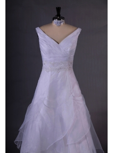 V-Neckline A-line Plus Size Bridal Gown