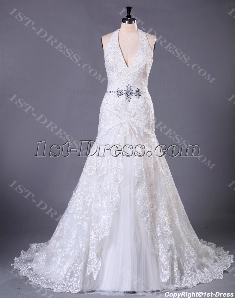 images/201307/big/Halter-Brilliant-Lace-Plus-Size-Bridal-Gown-2468-b-1-1375105325.jpg