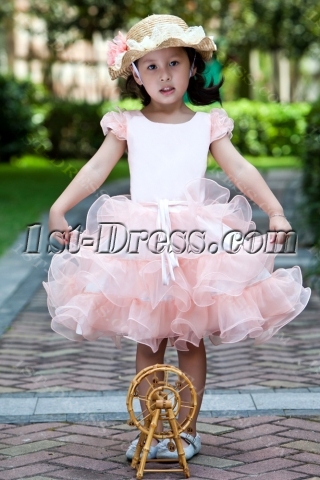 Affordable Pink Flower Girl Dresses Australia with Cap Sleeves