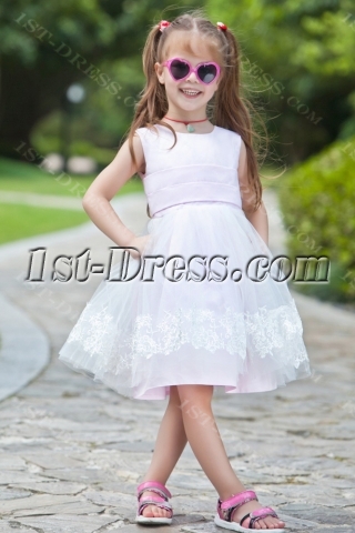 Ivory Vintage Tulle Flower Girl Ball Gown