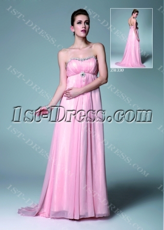 Pink Chiffon Pregnancy Prom Dresses for Wedding