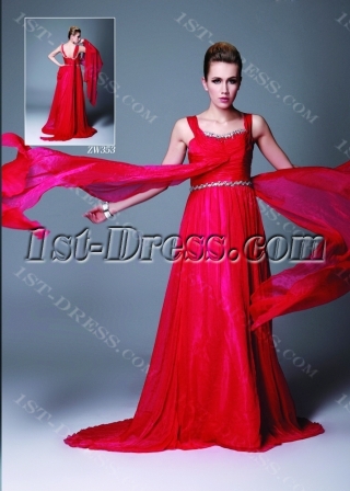 Red Pageant Dress Formal Dress with Sash