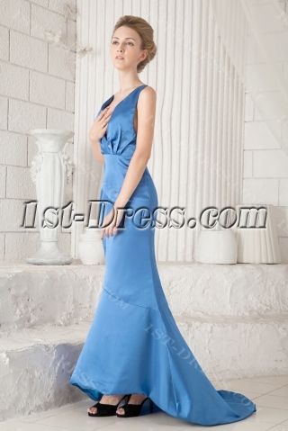 Sheath Blue Formal Evening Dress 2013