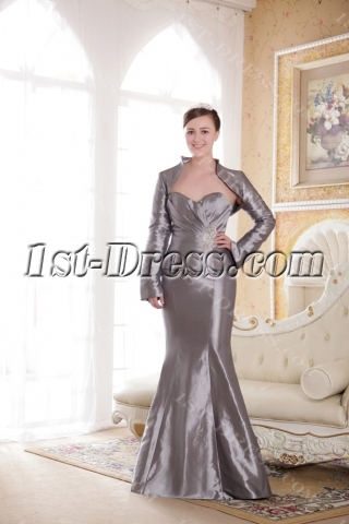 Silver Sheath Winter Prom Dress 2013