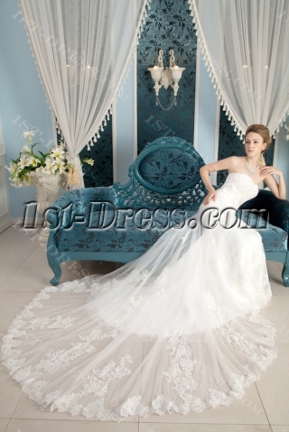 Strapless Fabulous Lace Bridal Gowns under $500