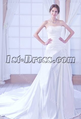 Strapless Satin Mature Bridal Gown Corset