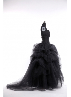 2013 Black Gothic Wedding Dresses Ball Gown