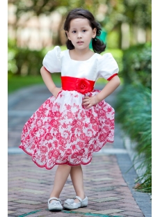 Beautiful Red Modest Flower Girl Dress